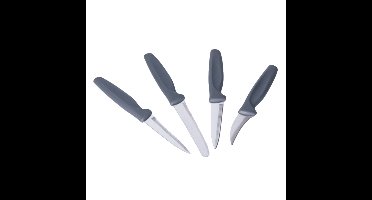 Excellent Houseware keuken messen - grijs - 4 delig - rvs en kunststof