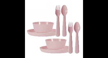 Excellent Houseware kinderservies - 48-delig - lichtroze