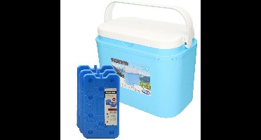 Excellent Houseware koelbox kunststof blauw 10 liter met 3x koelelementen