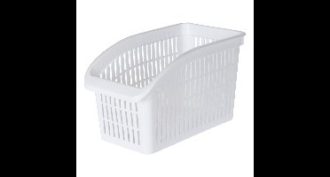 Excellent houseware Koelkast/keuken organizer open mand - wit - kunststof - L29 x B16 x H17 cm