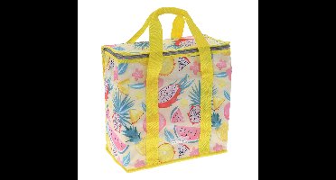 Excellent Houseware koeltas Hawaii beach - geel - 34 x 16 x 36 cm