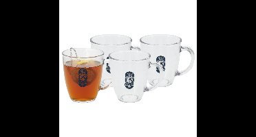 Excellent Houseware Koffie/thee glas - 4x - onbreekbaar - 380 ml