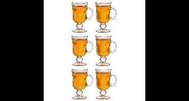Excellent houseware koffie/theeglas - 6x - 230ml - H15 x D7 cm