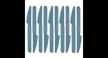 Excellent Houseware Messen - 20x stuks - blauw - kunststof - 18 cm - herbruikbaar