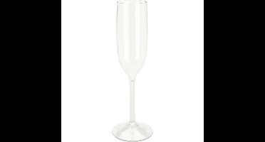 Excellent Houseware Prosecco/Champagneglazen - 1x - transparant - kunststof - 165 ml