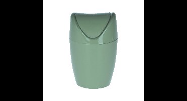 Excellent Houseware prullenbakje - olijfgroen - 1,5 Liter - 12 x 17 cm