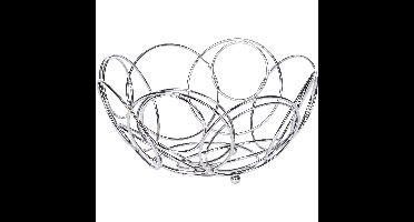 Excellent Houseware ronde fruitschaal - zilver - 26 x 13 cm - metaal