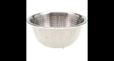 Excellent Houseware RVS keuken vergiet/zeef - afgieten etenswaren - creme wit - 24 x 11 cm