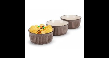 Excellent Houseware Serveer/chips schaaltje - 6x - bruin - 500 ml