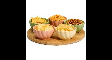 Excellent Houseware Serveerplank - incl 5x schaaltjes - D27 cm