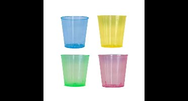 Excellent Houseware shotglas - 20x - kleuren - kunststof - 30 ml