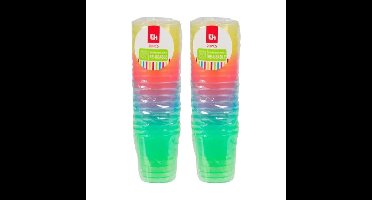 Excellent Houseware shotglas - 40x - kleuren - kunststof - 30 ml