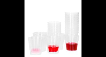 Excellent Houseware Shotglazen - 100ST - herbruikbaar - 30 ml - kunststof - vaatwasserbestendig