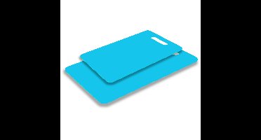 Excellent Houseware snijplank - set van 2 formaten - blauw - kunststof