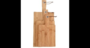 Excellent Houseware Snijplanken - 3x stuks - bamboe hout