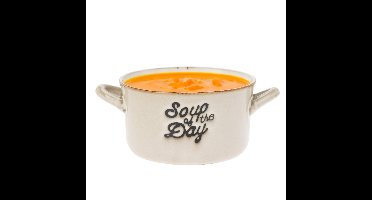 Excellent Houseware Soepkommen/serveer schaaltjes - 1x - porselein - 500ml - beige