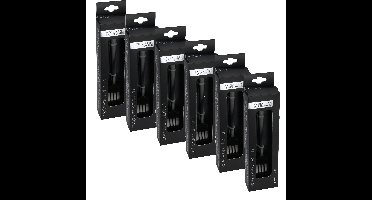 Excellent Houseware Taart/gebak vorkjes - 24x - zwart - RVS - 15 cm