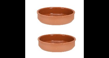 Excellent Houseware Tapas schaaltjes - 2x stuks - terra - 16 x 4 cm