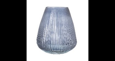 Excellent Houseware Vaas - glas - blauw - 25 x 37 cm