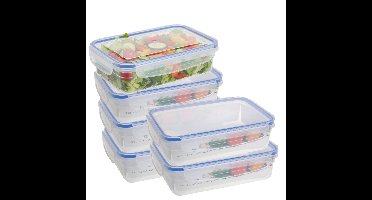 Excellent Houseware Vershoudbak - 6x - 1400 ml - kunststof