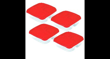 Excellent Houseware Vershoudbakje - 4x - 3-vaks - 1,2L - meal prep