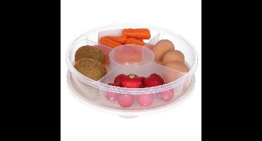 Excellent Houseware Vershoudbakje - 5 vakjes - creme wit