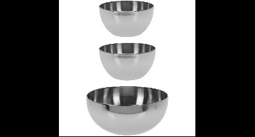 Excellent Houseware voedsel/serveerschalen set - RVS - D24/D13 cm