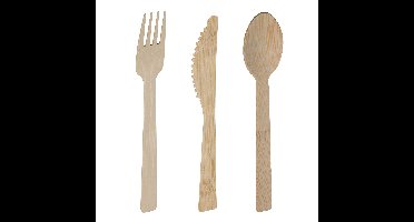 Excellent Houseware wegwerp bestek - bamboe hout - 216 delig - wegwerp