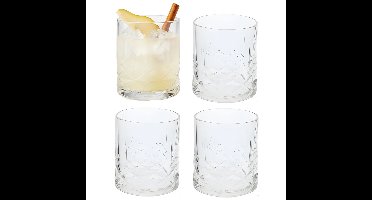 Excellent Houseware Whisky tumbler glas - 4x - 350 ml - drinkglazen