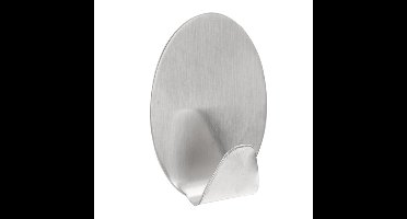 Excellent houseware Zelfklevende rvs haakjes - ovaal - 2x stuks - 5 x 5,5 cm