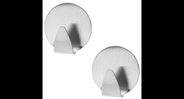 Excellent houseware Zelfklevende rvs haakjes - rond - 8x stuks - 5 cm