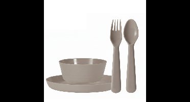 Excellent Housewarekunststof kinderservies set - 24-delig - taupe