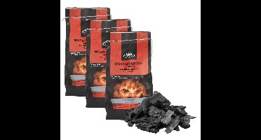 Fancy Flames Barbecue/bbq Houtskool - 3x - 3 kilo - 100% natuurlijk