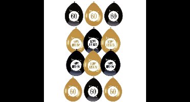 Feestartikelen verjaardag 60 jaar ballonnen leeftijd / happy birthday