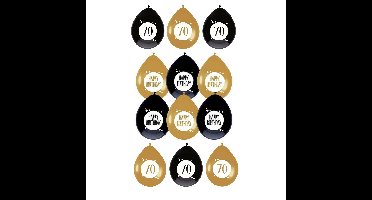 Feestartikelen verjaardag 70 jaar ballonnen leeftijd / happy birthday