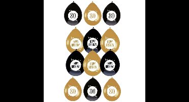 Feestartikelen verjaardag 80 jaar ballonnen leeftijd / happy birthday