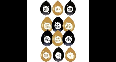 Feestartikelen verjaardag 90 jaar ballonnen leeftijd / happy birthday