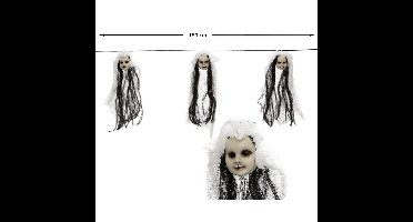 Feestslinger met horror meisjes poppen hoofdjes - 150 cm - Halloween