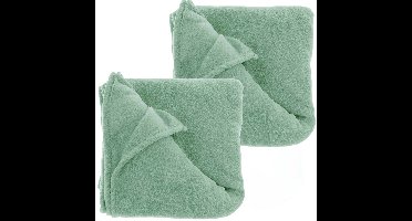 Fleece dekens/plaids Bailey 2 stuks 130 x 180 cm - salie groen