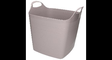 Flexibele kuip - 25L - kunststof - taupe - emmer - wasmand
