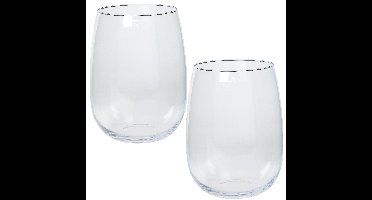 Floran Vaas Julia - 2x - wijde hals - transparant - glas - 22 x 26 cm