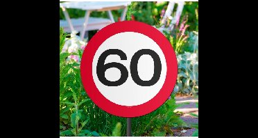 Folat Stopbord 60 jaar - 2x stuks - verjaardag - tuinbord - feestartikelen