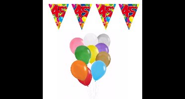 Folat Verjaardag 45 jaar feestartikelen - ballonnen - vlaggetjes