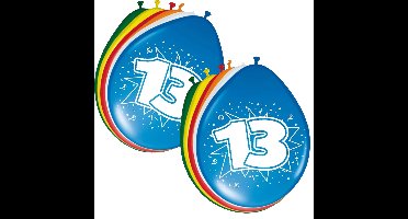 Folat Verjaardag leeftijd ballonnen 13 jaar - 16x - multi - versiering