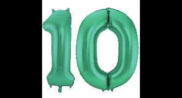 Folat Verjaardag Leeftijd folieballon - 10 jaar - groen - 86 cm