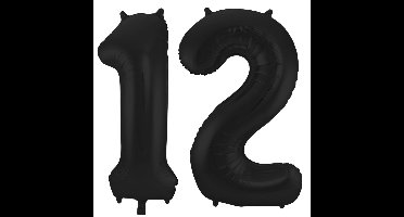 Folat Verjaardag Leeftijd folieballon - 12 jaar - zwart - 86 cm