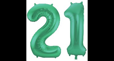 Folat Verjaardag Leeftijd folieballon - 21 jaar - groen - 86 cm