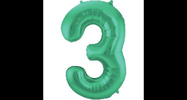 Folat Verjaardag Leeftijd folieballon - 3 jaar - groen - 86 cm - folie