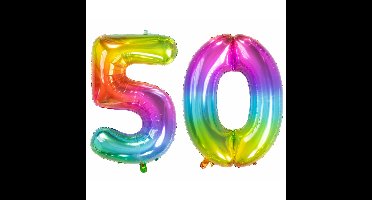 Folat Verjaardag Leeftijd folieballon - 50 jaar - gekleurd - 86cm