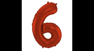 Folat Verjaardag Leeftijd folieballon - 6 jaar - rood - 86 cm - folie